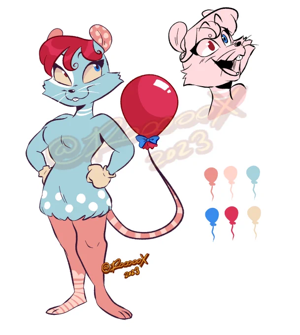 I made a clown rat girl!!  She's really cute so she's going for $95 #adoptables
