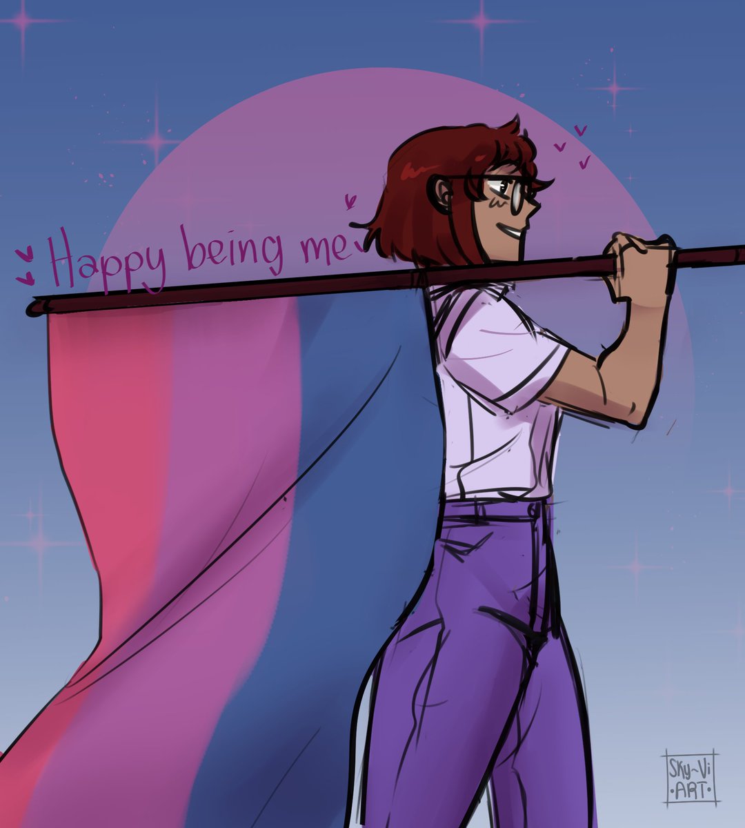 Kinda late but always pride 💙💜💗

#PrideMonth  #bipride #myart