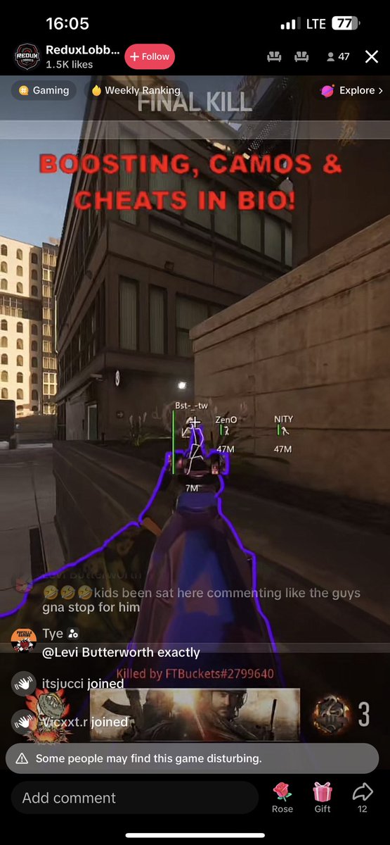 notjucci's tweet photo. @Activision you should get someone on tik tok to catch hackers this is the 5th person I seen cheating in the past 2 months, maybe I should start working for Activision 🤡 https://t.co/uKPIXvtLiN