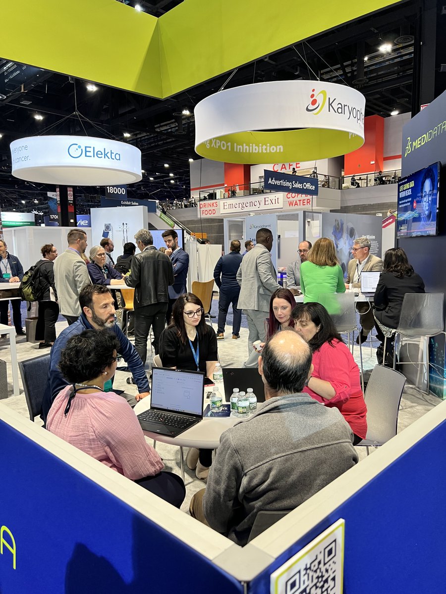 Medidata's tweet photo. Day 2 of #ASCO23 has drawn to a close! Take a look at the crowd around booth #19145, buzzing with conversation on everything #ClinicalTrials. Don't forget to tune in tomorrow for exclusive coverage of Medidata on Day 3! 💚 https://t.co/CTw6sMDlfR