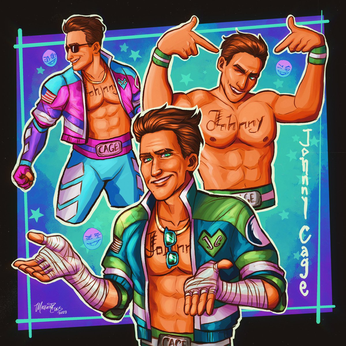 Here is my design for Johnny Cage! Check out the thread for close ups, sketches, and line work! #JohnnyCage #MortalKombat #MortalKombat1 #MortalKombat12 #mortalkombatfanart