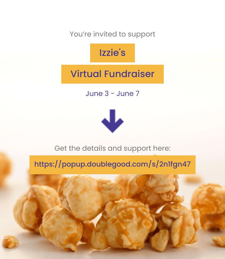 julie_hocking's tweet photo. Hi! I’m doing a virtual fundraiser selling Double Good ultra-premium popcorn for 4 days from Saturday, Jun 3 - Wednesday, Jun 7. Get all the details and support here: https://t.co/dIsEdCNcU5 https://t.co/mtYFRsnGWl