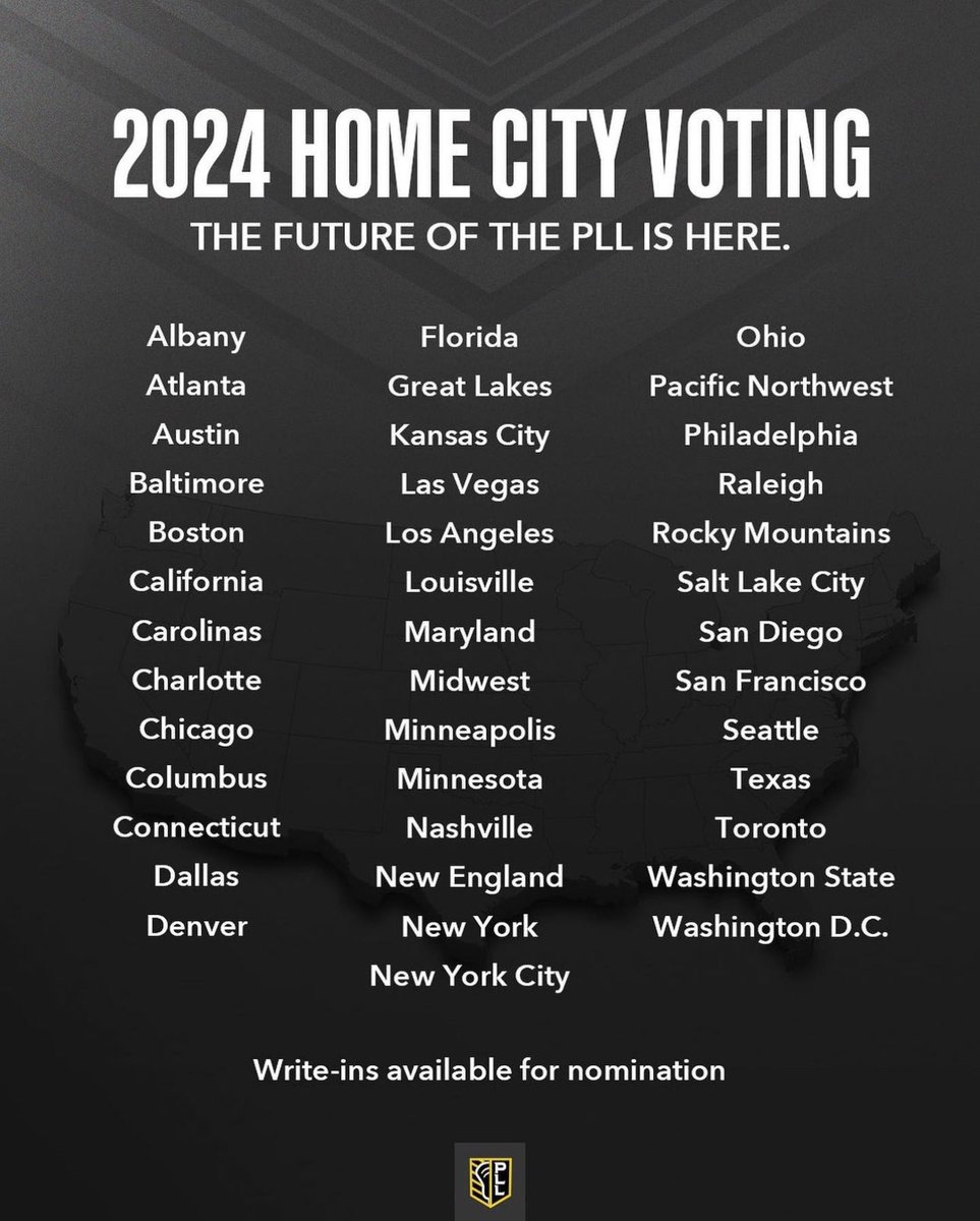 Paul Rabil (@paulrabil) on Twitter photo Here are the official finalists for our 8 <a href="/PremierLacrosse/">Premier Lacrosse League</a> teams — make your vote count at pllvote.com 🗳️ Here are the official finalists for our 8 <a href="/PremierLacrosse/">Premier Lacrosse League</a> teams — make your vote count at pllvote.com 🗳️