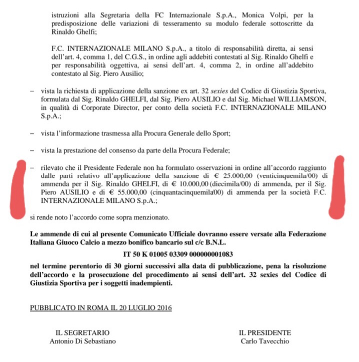 Pueblo_Juve's tweet photo. 😊 Para aquell@s que dicen que la #Juventus no la sancionan por plusvalías si no por deslealtad deportiva, o que la #Juve es la única en hacer estas operaciones y merece ser radiada o mandada a la B, y que esto es peor que farsopoli; aquí les traemos más hechos recopilados por nuestros amigos de @JU29ROTEAM :

Una vez más sobre el "desconocido" caso Inter-Cesena

No hace mucho tiempo, en julio de 2016, la #FIGC hizo público (aunque los periódicos no lo mencionaron) que había llegado a un acuerdo para imponer una sanción a petición (más conocida como "patteggiamento" o acuerdo) al Inter y a algunos de sus directivos

Las acusaciones estaban relacionadas con negocios realizados con el Cesena de Campedelli, que luego, como se sabe, fracasó, y específicamente se referían al registro en los estados financieros de "plusvalías ficticias" y la celebración de acuerdos que no se ajustaban a las disposiciones normativas federales (¿llamadas escrituras privadas o side letters?)

El caso llama la atención porque las acusaciones presentadas contra el Inter (que respondió en calidad de responsabilidad directa, ya que en el caso concreto actuaron los representantes legales de la sociedad milanista) son completamente similares a las presentadas contra la #Juventus:
Deslealtad deportiva (en ese caso atribuible al antiguo Código de Justicia Deportiva) e irregularidades contables
Sin embargo, los desenlaces fueron diferentes y también la atención mediática
¿POR QUE CREERAN USTEDES QUE FUE ASÍ?

Una cosa es segura: el Inter ha aceptó el "patteggiamento" por las mismas irregularidades acusadas a la #Juve
Pero a la Juve la castigaron de forma totalmente diferente, raro no⁉️
#UdineseJuve #FinoAllaFine #ForzaJuve