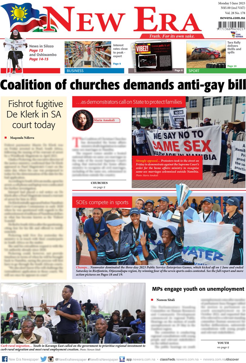 New Era Newspaper on Twitter "Tomorrow's front page"