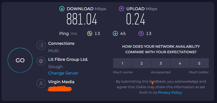AaronKing21's tweet photo. @virginmedia 

Can someone explain to me why for the last year I've been having problems with my internet?

Internet drops on a daily basis. While doing speed tests It always shows. (Below image)

It's always the upload that drops.

Phone support never sees an issue ironically. https://t.co/wyPKFR6VYo