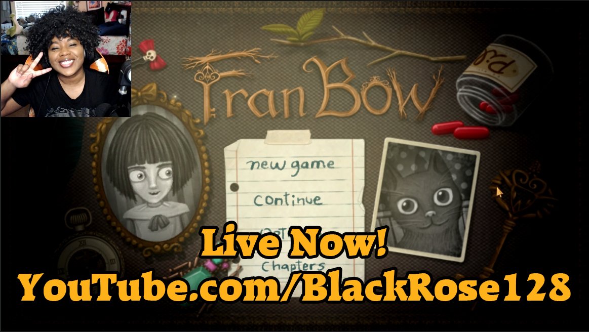 I'm live now at YouTube.com/blackrose128 playing the Switch version of Fran Bow!

I'll be giving away Fran Bow steam keys and a some Official @Killmondaygames Fran Bow shirts!