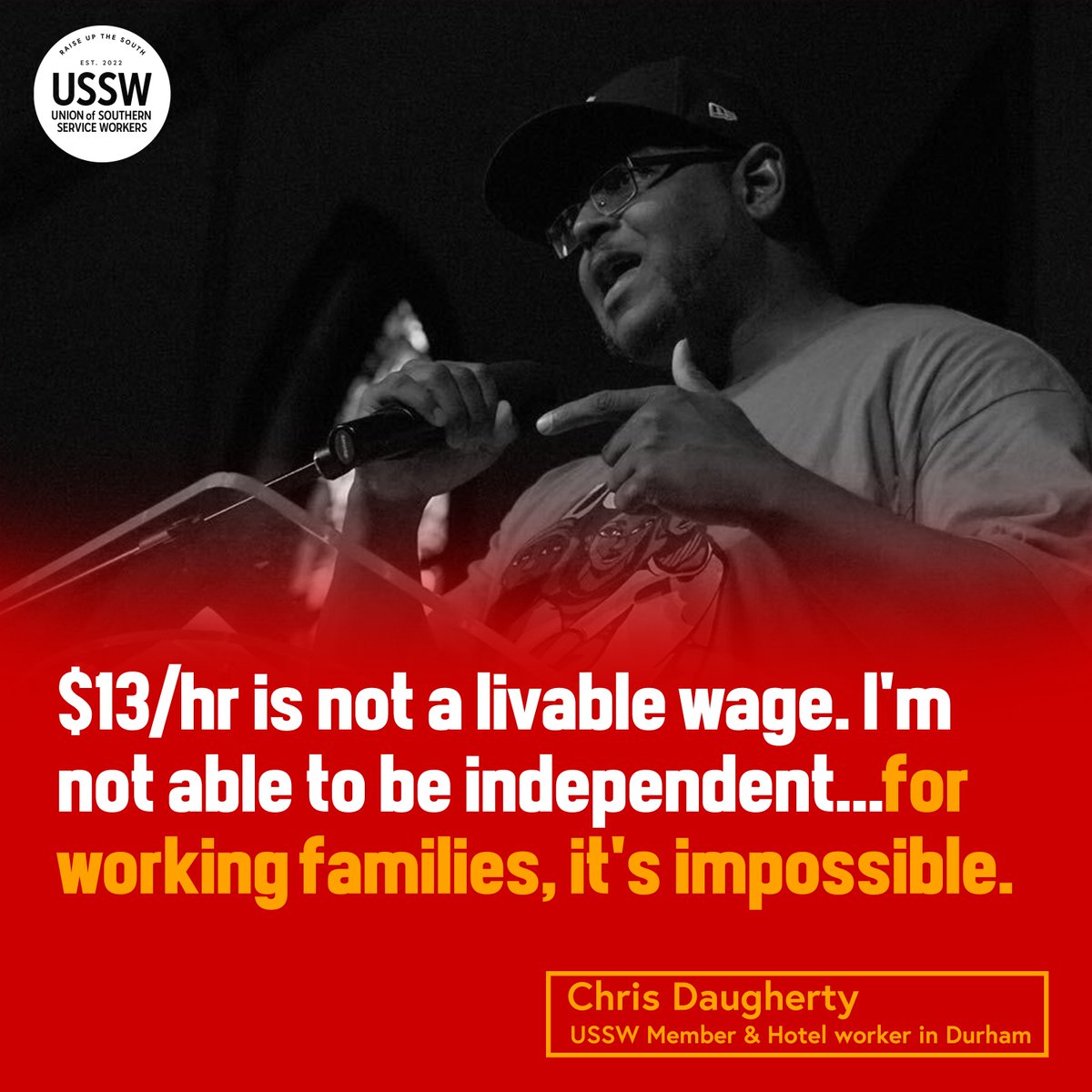 $7.25, $12, or $13 isn’t enough. No one can live on so little. We need more.

#RaiseTheWage #OrganizeTheSouth