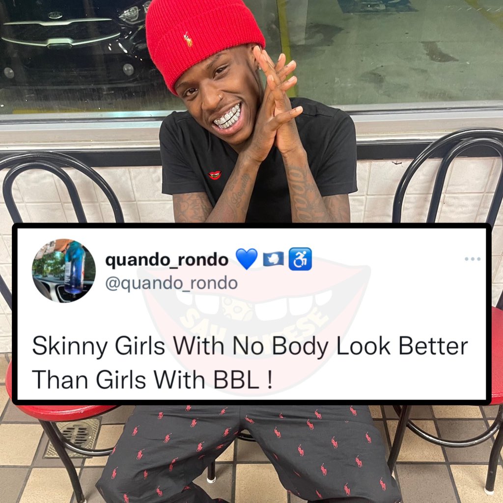 Quando Rondo says skinny girls with no body look better than girls with bbls 🍑