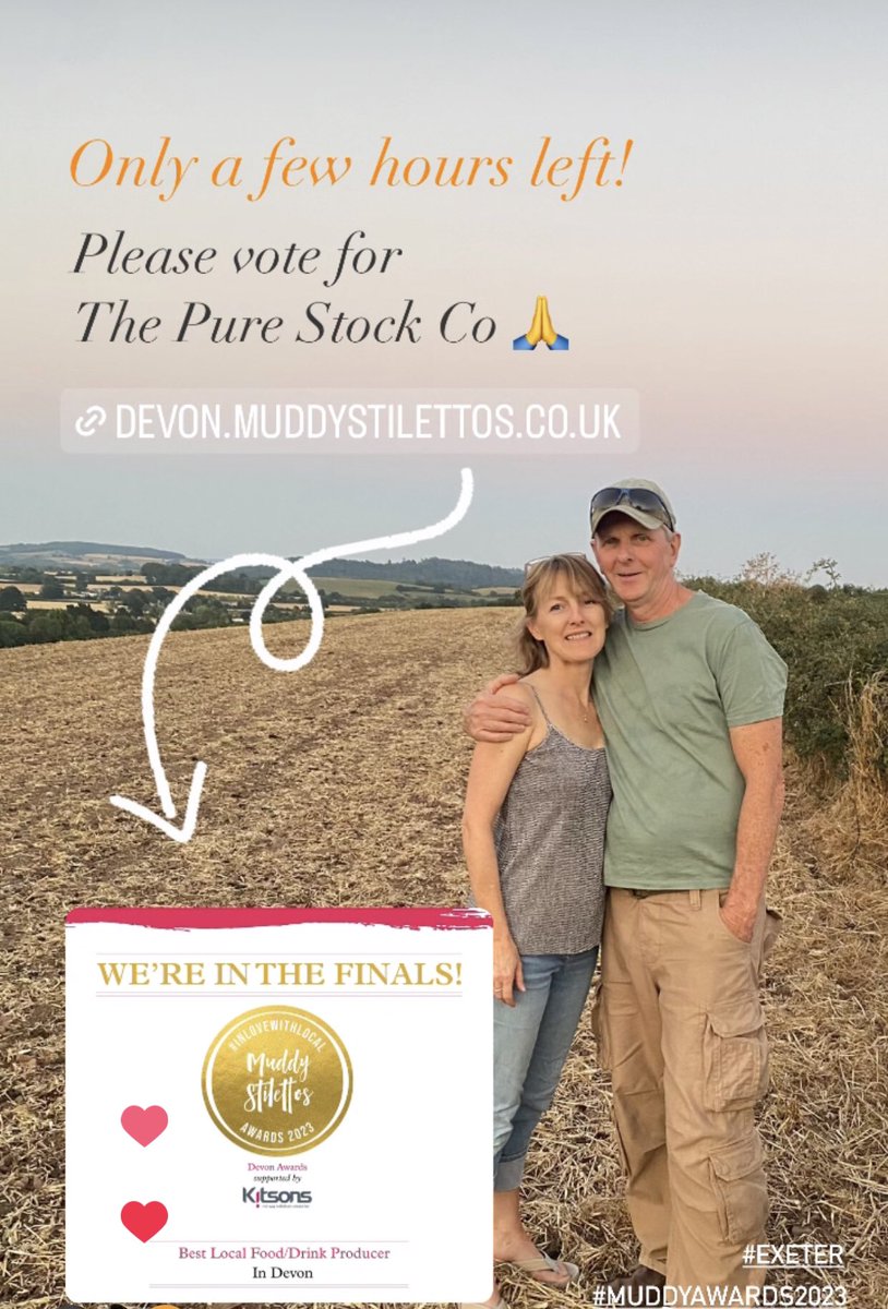 We need your help! We’re in the finals representing #Exeter in the best Local Food/Drink producer in Devon 😊 If you want to support us please vote before midnight 🙏 devon.muddystilettos.co.uk/vote/