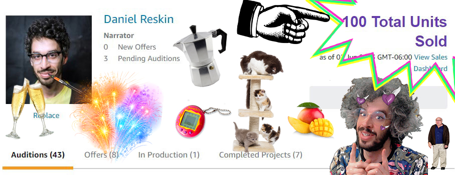 DanielReskin's tweet image. 100 audiobooks sold! That's almost 200 ears with some Daniel in 'em.
And although it's small time, you gotta celebrate the little wins.
If life doesn't give you a big break, go get some fractures.