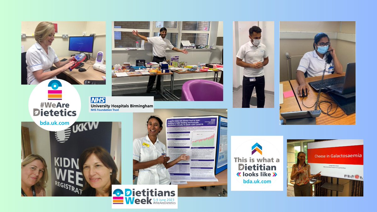 Our dietitians do virtual clinics, use anthropometry to monitor patients, provide education, attend conferences, undertake and present research.
#WeAreDietetics #DW2023 
<a href="/BDA_Dietitians/">British Dietetic Association</a> <a href="/uhbtrust/">University Hospitals Birmingham</a>