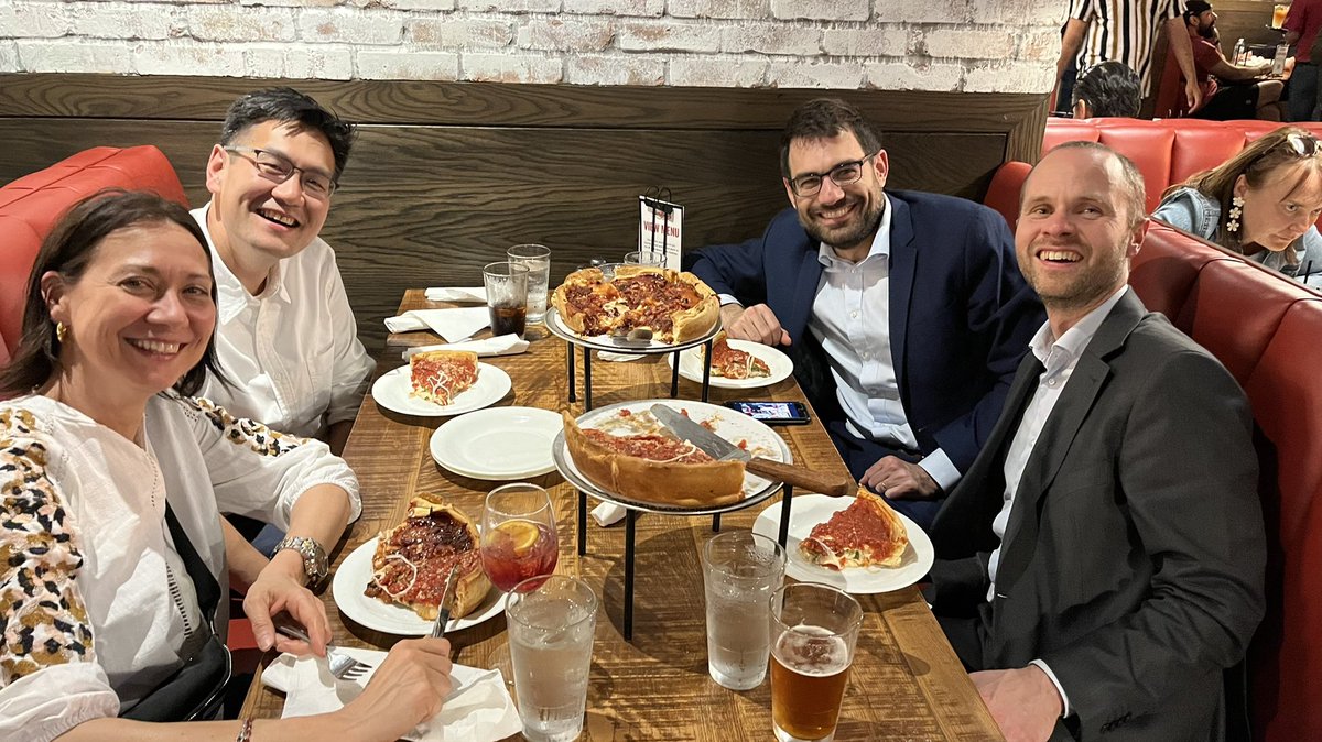 Paul Huang Lab (@huanglabicr) on Twitter photo Had a wonderful dinner yesterday introducing my Italian friends <a href="/sandro_pasquali/">Sandro Pasquali</a> <a href="/DAmbrosio_MD/">Lorenzo D'Ambrosio</a> <a href="/alba_mici/">Rosalba Miceli</a> to Chicago deep dish pizza🍕.
I think it passed the taste test!!😋
#ASCO23 Had a wonderful dinner yesterday introducing my Italian friends <a href="/sandro_pasquali/">Sandro Pasquali</a> <a href="/DAmbrosio_MD/">Lorenzo D'Ambrosio</a> <a href="/alba_mici/">Rosalba Miceli</a> to Chicago deep dish pizza🍕.
I think it passed the taste test!!😋
#ASCO23