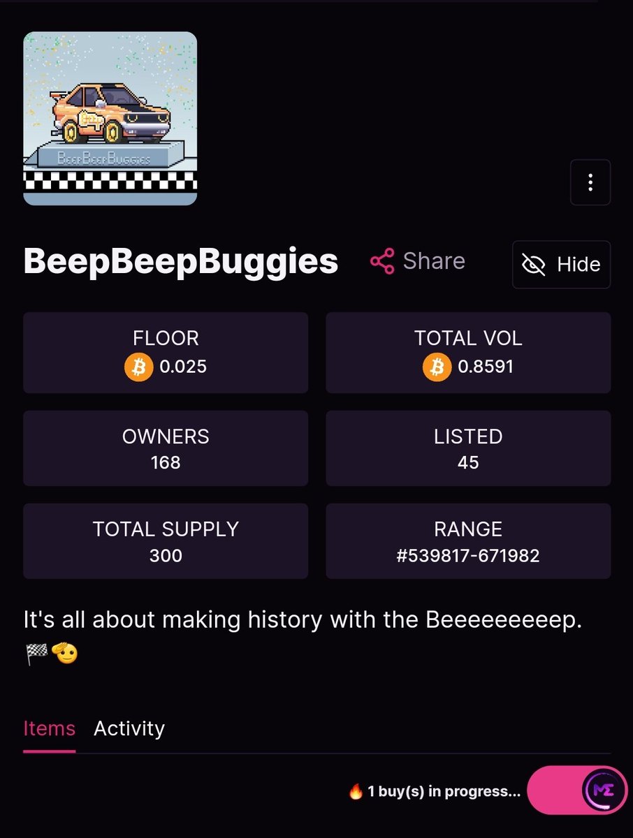 shlony3ny1's tweet photo. four beepbeep cars sold for 0.1 #btc and still the project didnt launch the beepwatch 

dont sleep and keep your eyes wide open for whats next 👀

@BeepBeepBuggies
#OrdinalsNFT https://t.co/0da0Rvk0ND