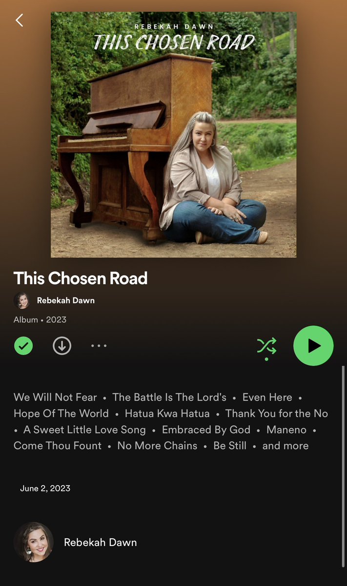 After many years, my wife’s personal debut album is now out where you find your music!!

So happy and proud of you <a href="/bekadawn/">beka_dawn</a> ❤️❤️

‼️Catch the Visual Launch this coming Friday at 8pm on her YouTube channel‼️

#ThisChosenRoad #RebekahDawn