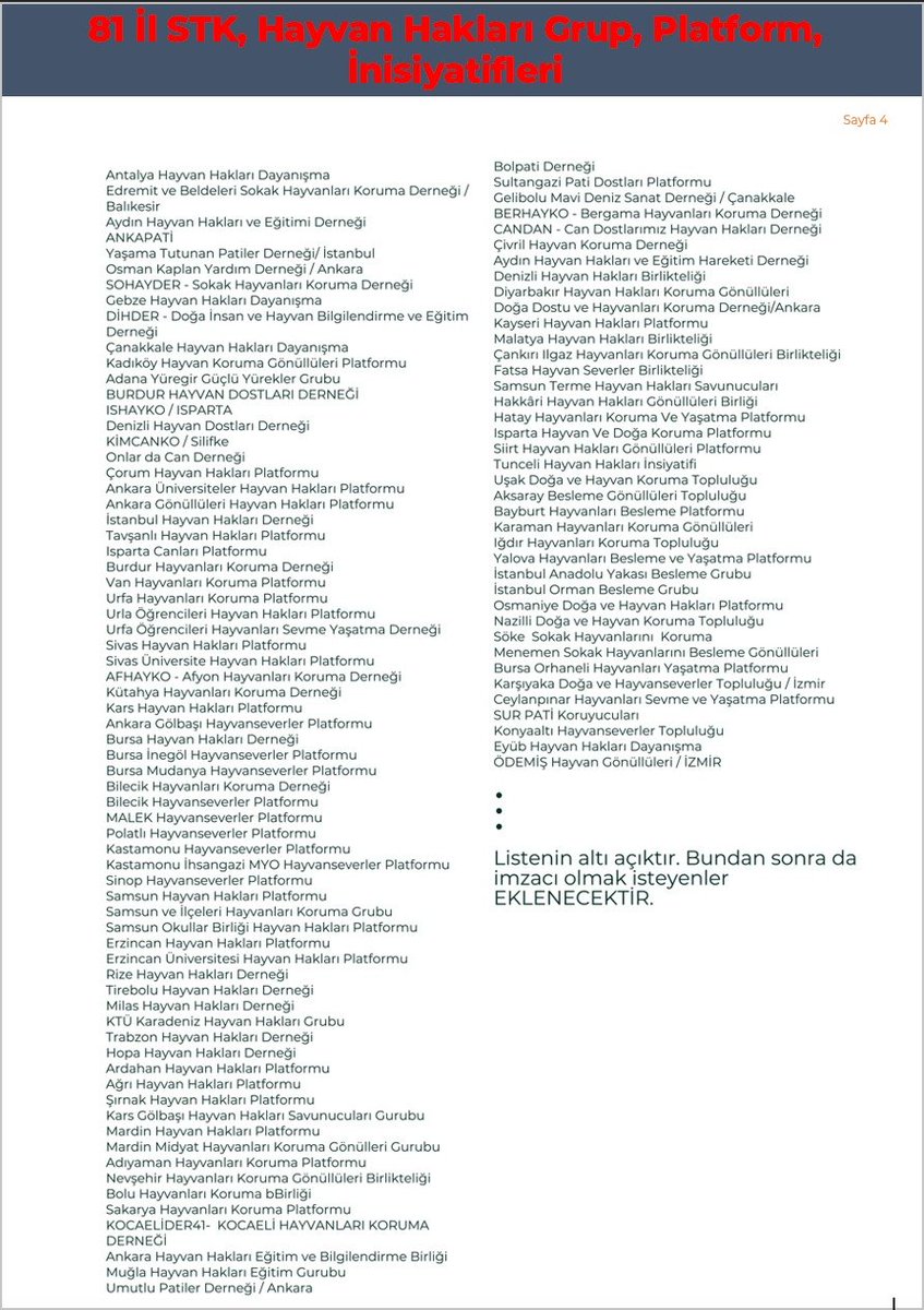 #yaşamhakkınasaygı

BU DEKLARASYONUN YAYINLANMA SEBEBİ, <a href="/hurdavapartisi/">HÜDA PAR</a> ve <a href="/rprefahpartisi/">Yeniden Refah Partisi</a> Yönetici ve Yandaşlarının Sokak Hayvanları ile ilgili olarak; İtlaf ve Barınaklara kapatılmalı Söylemleridir.
