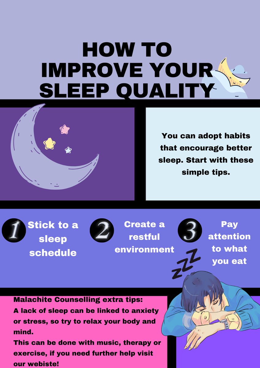 Sleeping tips 😴Feel free to share this post! 

#mentalsupport #mentalhealth #mentalwellness #mentalhealthawareness #counselling #selfcare #selflovematters #meditation #goodvibes #positivity #positivevibes #selflove #sleep #sleeptips #sleepingtips #sleepbetter #sleeptraining