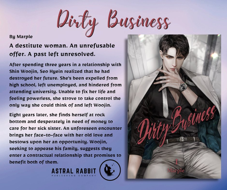 📕 Dirty Business by Marple
A destitute woman. An unrefusable offer. A past left unresolved.
Out now!
@kobo  - bit.ly/DirtyBusinessK…
@AppleBooks - bit.ly/DirtyBusinessA…
@Smashwords - bit.ly/DirtyBusinessSW

#bookish #booklover #booknerdigans #readersoftwitter  #lightnovel