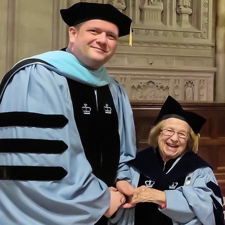 DrJeffreyP's tweet image. Wishing a very special happy 95th birthday to my friend &amp;amp; fellow @TeachersCollege @Columbia alum @AskDrRuth, who taught us our fantasies are okay, but education shouldn&apos;t have to be one. #TCAlumni