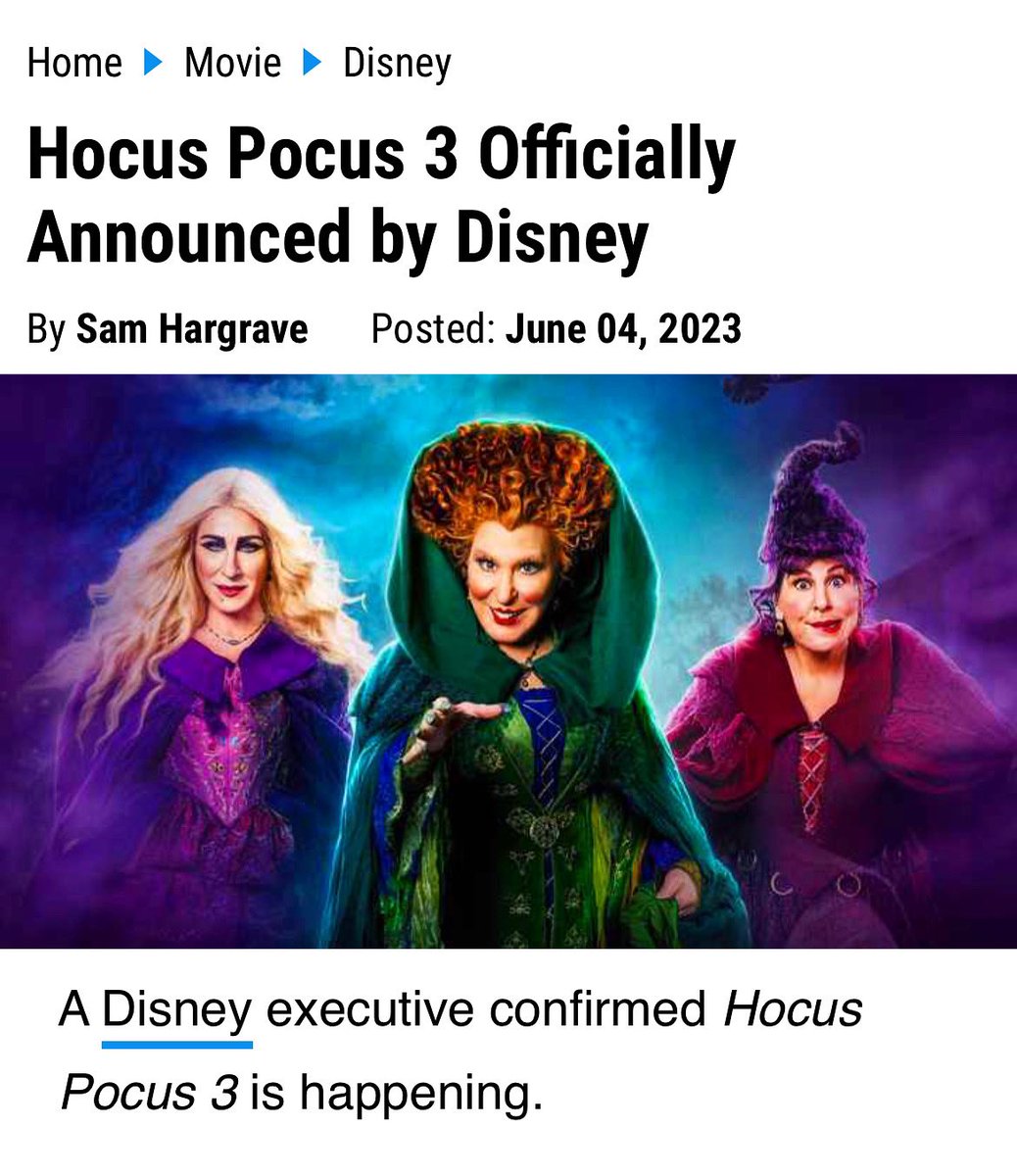 #HocusPocus3 is happening! 🧙🏼‍♀️🎃🧹🦇🍂