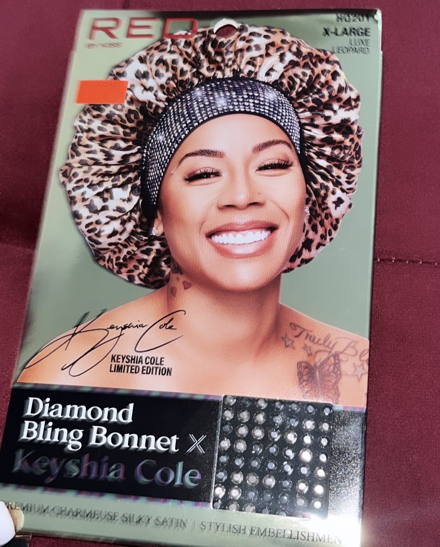 *THIS POST IS FOR INDOOR USE ONLY*

So when I wear a bonnet TO BED, it neverrrrrr stays on (unless I add a stretch bad to it)…Chileeee let’s see if Keyshia Coleslaw & her rhinestones will get your girl right and stay on all NIGHT 😩