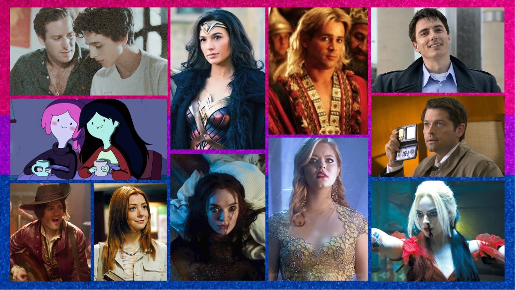 In honor of #Pride month I made a banner of my fave Bi Disasters. you're welcome. 🤭🌈 #bipride #witcher #prettylittleliars #buffy #adventuretime #cmbyn #bubbline #wonderwoman #torchwood #supernatural #doctorwho #harleyquinn