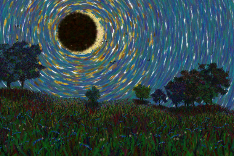 rrodkin's tweet image. it was great watching as @JeffClark showed us practically every step of his process, really great to see the transparency!
and the results are awesome!
lucky to have minted 1 of 5 Eclipse iterations...not selling!
Flowers and Sky #172
#genart #purecode #fxhash