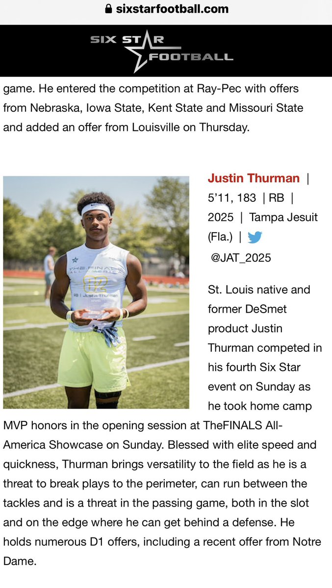 Thanks <a href="/6starfootballMO/">Six Star Football | MISSOURI</a> for the write-up in the feature article. Had a great time!