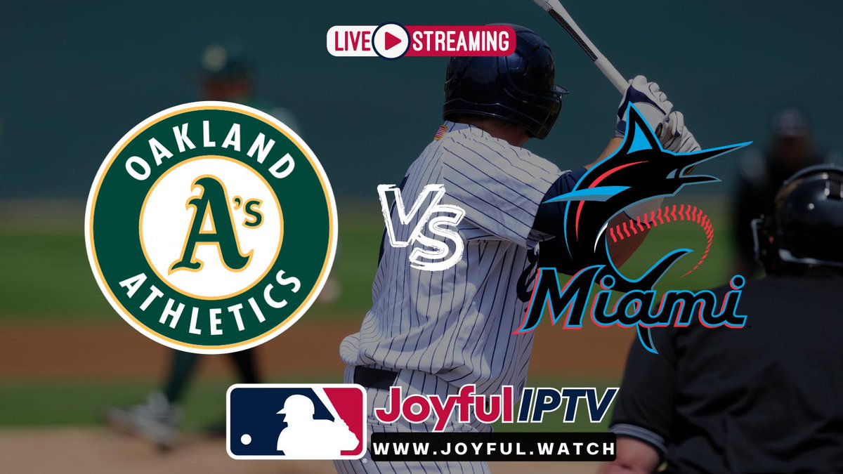 #MLBGameDay 🤩 Watch Oakland Athletics take on Miami Marlins LIVE on any device. Don't miss out! 📲 #BaseballLoversUnite