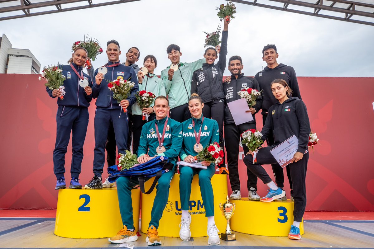 Mixed Relay podium 🏆❤️
🇰🇷🇫🇷🇭🇺🇪🇬🇩🇪🇲🇽