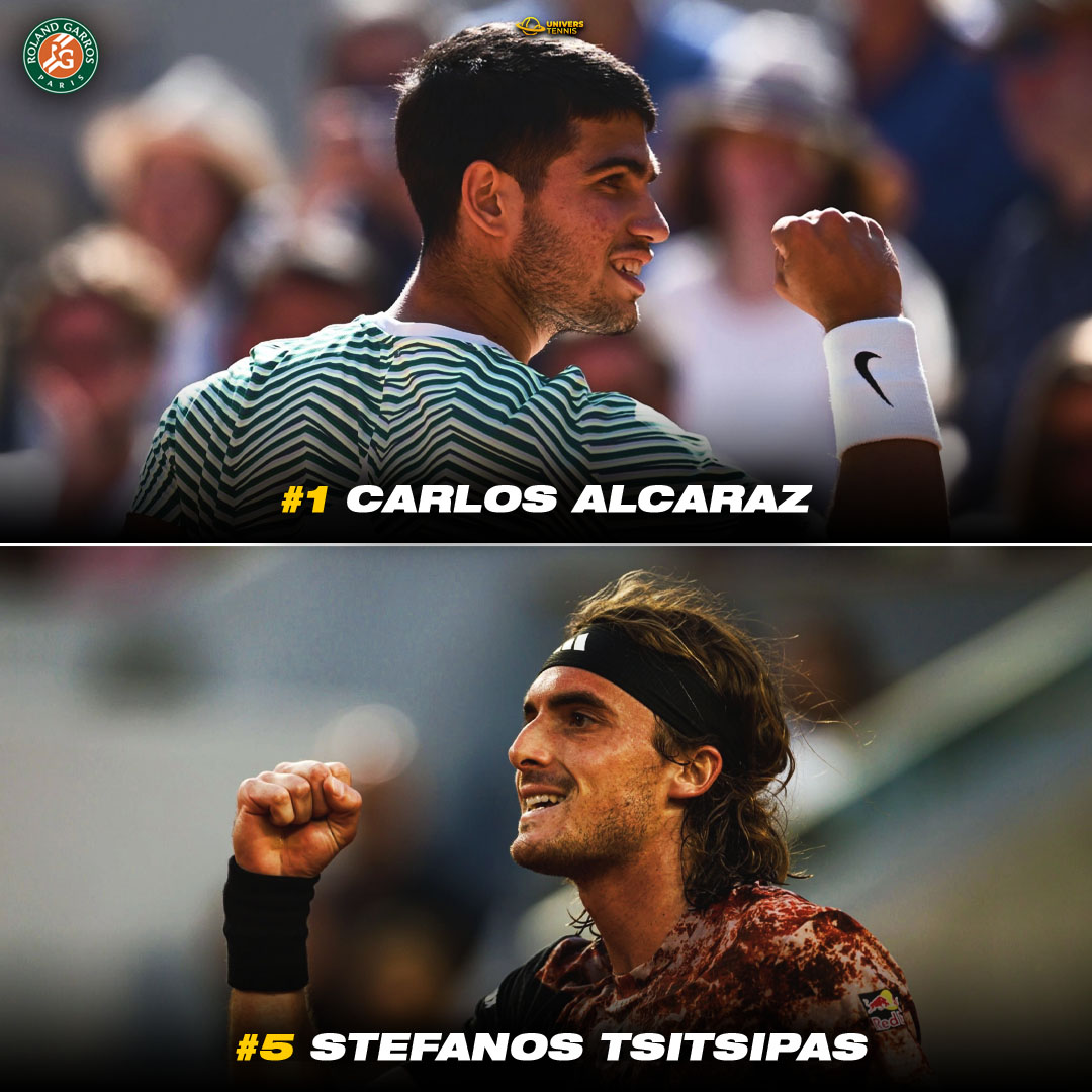 🔒 PREMIÈRE AFFICHE ENTRE TOP 10 EN 1/4 DE FINALE DE CE #ROLANDGARROS

🇪🇦 ALCARAZ ⚡️ TSITSIPAS 🇬🇷

Qui atteindra le dernier carré ? 🌟