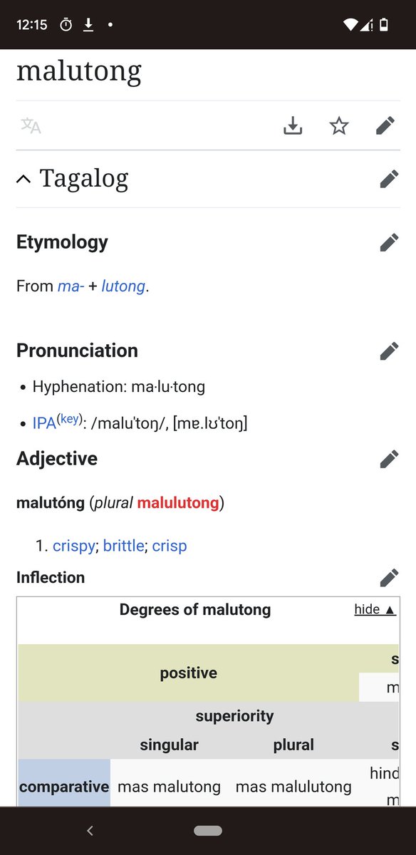 That's good, we are learning pronunciation and vocab 👩🏻‍🏫

#tagalogwordoftheday🌅
en.m.wiktionary.org/wiki/malutong#…
