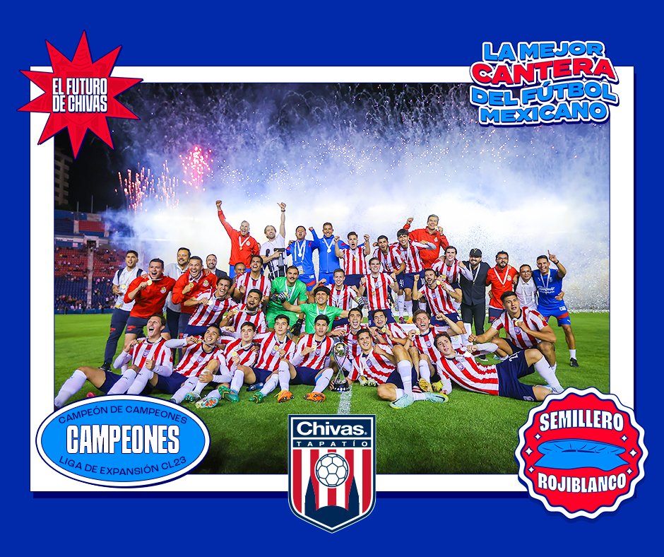 TapatioCD's tweet photo. 🏆 ¡DALEEE CAMPEEEEOOÓN, DALEEE CAMPEEEEOOÓN! 🏆

🇲🇽 ESTE EQUIPO ES HISTÓRICO 🇲🇨

⚽️ EL FUTURO DE CHIVAS Y EL SEMILLERO DEL FUTBOL MEXICANO 🐐

📝 https://t.co/JgpQx6s6EN https://t.co/n3IHPfDSXv