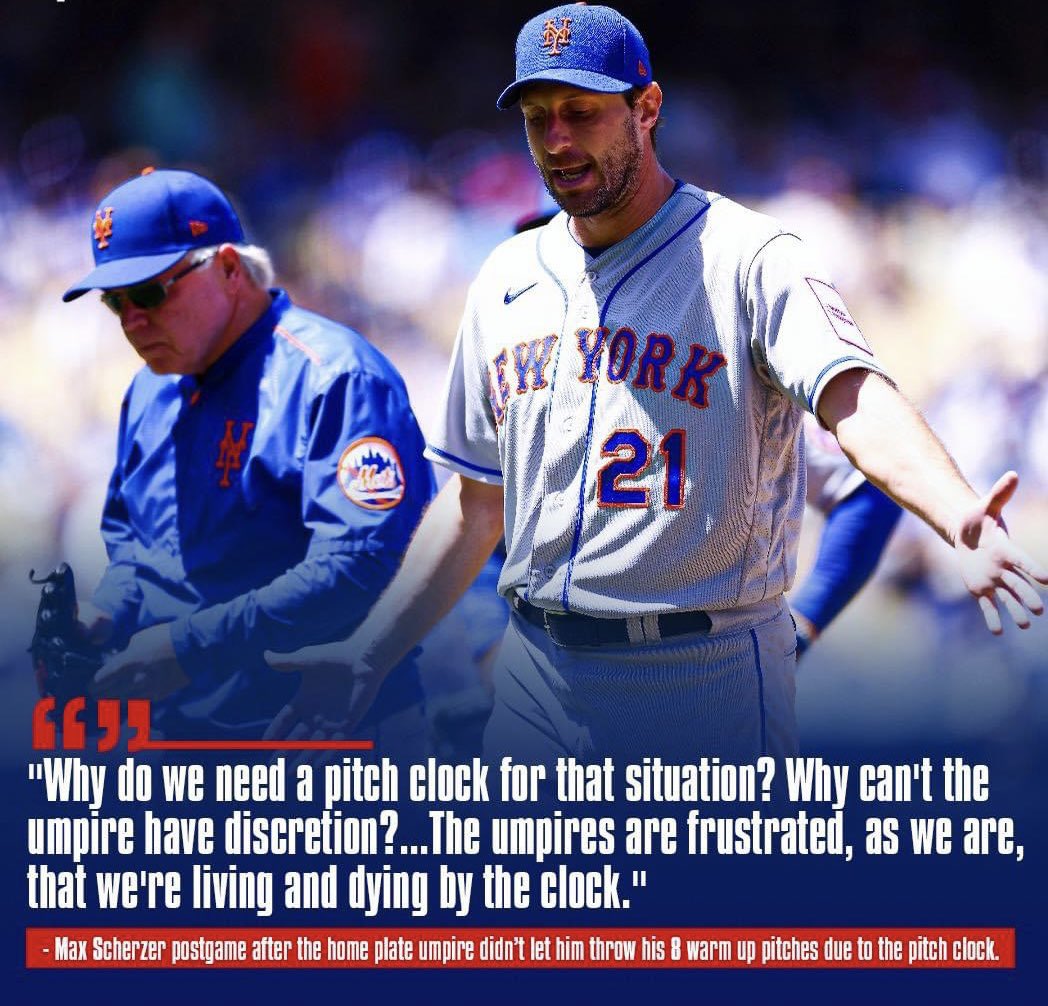 SB_Intel's tweet image. Max Scherzer not holding back on his feelings about the pitch clock.

#pitchclock