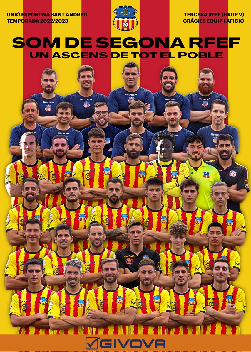 FINAL! El Sant Andreu puja a la Segona RFEF! 😍🥹

Salamanca 1-2 Sant Andreu, conquerim l'Helmántico!

Quanta èpica i quant honor, ho hem aconseguit contra totes les adversitats! 💛❤️