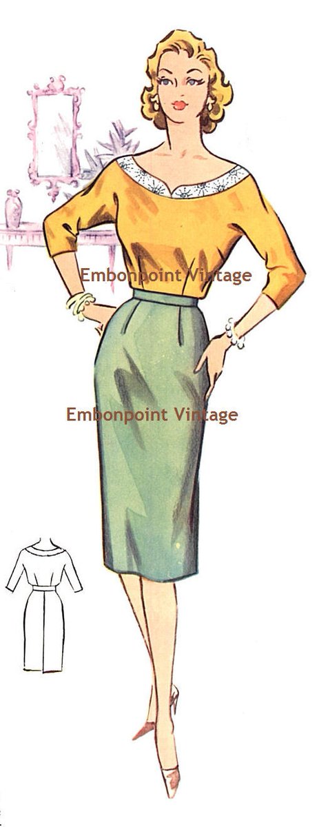 Plus Size (or any size) Vintage 1950s Skirt Pattern - PDF - Pattern No 46b: Gail Skirt tuppu.net/1bed7bd9 #Etsy #EmbonpointVintage #plussizevintage #OfficeWear