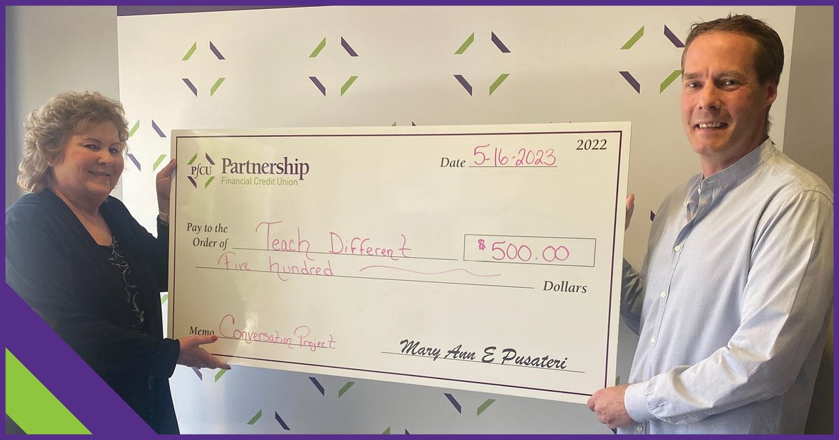 Teach Different (@iteachdifferent) on Twitter photo A big thanks to <a href="/My_PFCU/">Partnership Financial Credit Union</a> for partnering with <a href="/iteachdifferent/">Teach Different</a> to support the Conversation Project - teachdifferent.com/conversation-p… 
Because of this gift, middle school science teacher Manny Bustos of <a href="/62schools/">School District 62</a> will be learning and implementing the conversation protocol in the fall! A big thanks to <a href="/My_PFCU/">Partnership Financial Credit Union</a> for partnering with <a href="/iteachdifferent/">Teach Different</a> to support the Conversation Project - teachdifferent.com/conversation-p… 
Because of this gift, middle school science teacher Manny Bustos of <a href="/62schools/">School District 62</a> will be learning and implementing the conversation protocol in the fall!