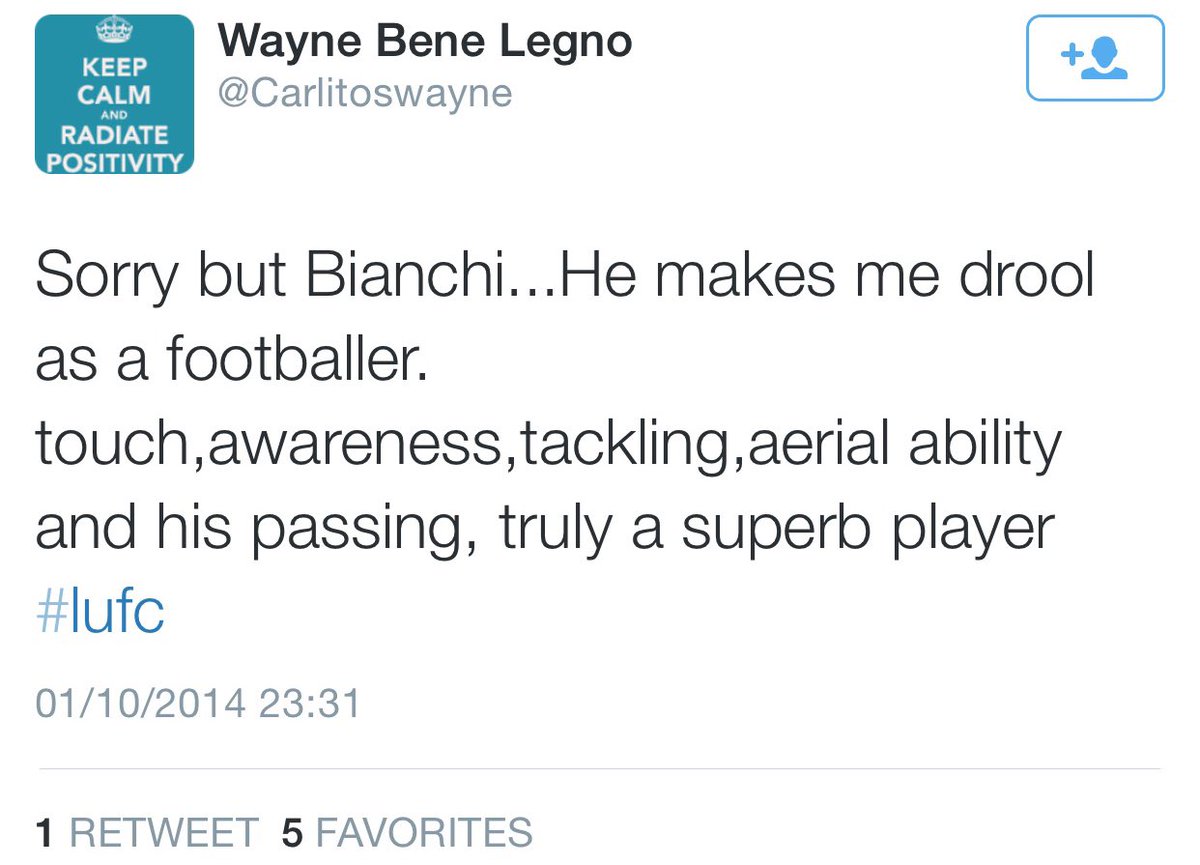 Actually, the “drool as a footballer” one about Bianchi was worse…