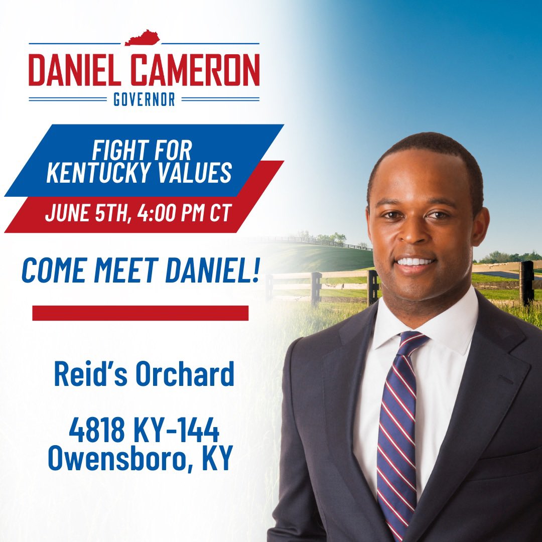 📣 Final Reminder: Our campaign stops are happening tomorrow in Elizabethtown, Bowling Green, and Owensboro! Don’t miss this chance to connect with Daniel and #TeamCameron!