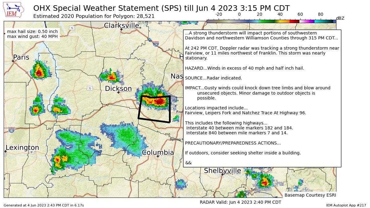 Storm in Fairview capable of 40 mph winds and half inch hail.