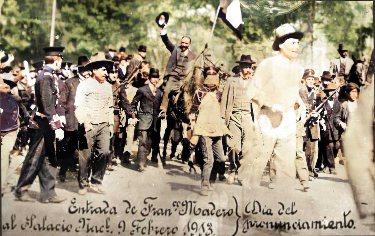 humbertovill68's tweet image. Colorización de foto antigua, 1913, entrada de Francisco I. Madero al zocalo de la CDMX #oldphoto #historicphoto #colorize