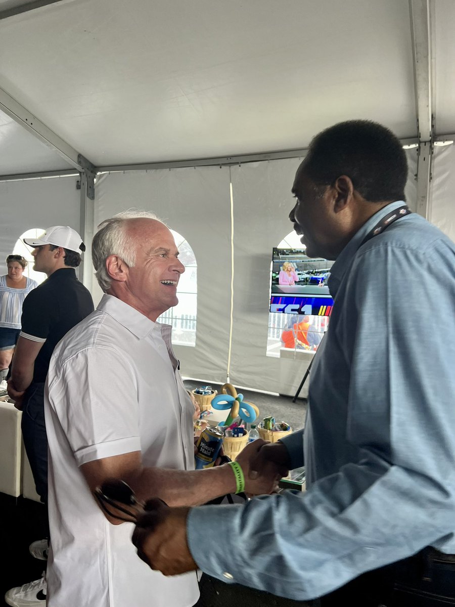 wwt_inc's tweet photo. During the weather delay, Dave Steward and @GovParsonMO made a visit to the WWT hospitality tent! https://t.co/3k7Gky58Ni
