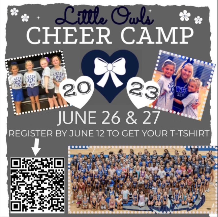 Olathe West Cheer (@olathewestcheer) on Twitter photo There’s still time to register! Bit.ly/littleowlcamp
<a href="/OlatheWestOwls/">Olathe West High</a> <a href="/OWNovacekOWLS/">Jay Novacek</a> <a href="/AnnaLynnMorris/">AnnaLynn Morris</a> <a href="/ADButlerOW/">ADButlerOW</a> There’s still time to register! Bit.ly/littleowlcamp
<a href="/OlatheWestOwls/">Olathe West High</a> <a href="/OWNovacekOWLS/">Jay Novacek</a> <a href="/AnnaLynnMorris/">AnnaLynn Morris</a> <a href="/ADButlerOW/">ADButlerOW</a>