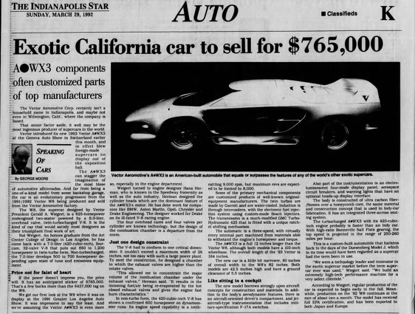 GT Catalog on Twitter "Vector M12 GT2 In 1993, Jerry Wiegert's