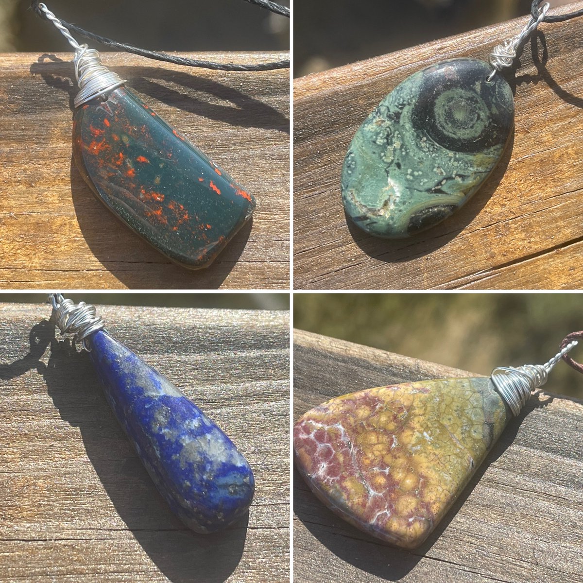 Beautiful gemstone pendants wrapped in recycled silver. To see all, please go to etsy.com/uk/shop/EcoOct… Lynda 💚 

#earlybiz #mhhsbd #elevenseshour