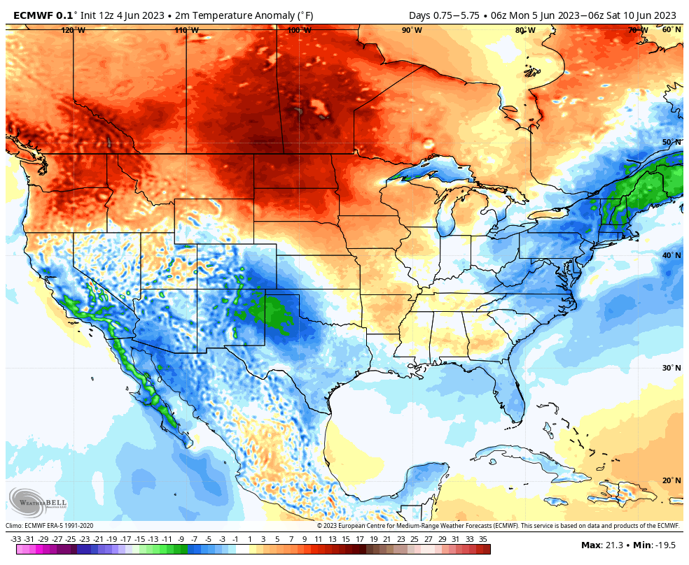 WeatherBELL on Twitter "The week ahead Well above average heat for