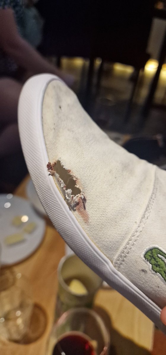 Colster79's tweet image. Avoid @JDSports in @heathrowairport terminal 5. Injured on one of the chairs ripping my shoe and cutting my little toe. The staff didn't offer me any first aid or accident book and didn't have any tissue to wipe my blood off their floor. #poorservice #nofirstaid #didnthelp #avoid