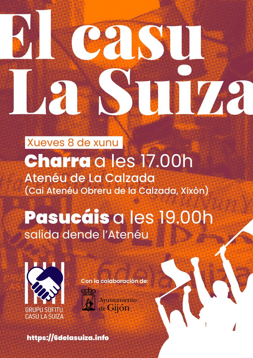 PASACALLES EN LA CALZADA

📣Para reivindicar la inocencia de nuestras 6 compañeras, condenadas a 21 años de cárcel

📆 Jueves 8 de Junio

🕐19:00h

📍Salida desde el Ateneo Obrero de La Calzada

😡Hacer sindicalismo no es delito.