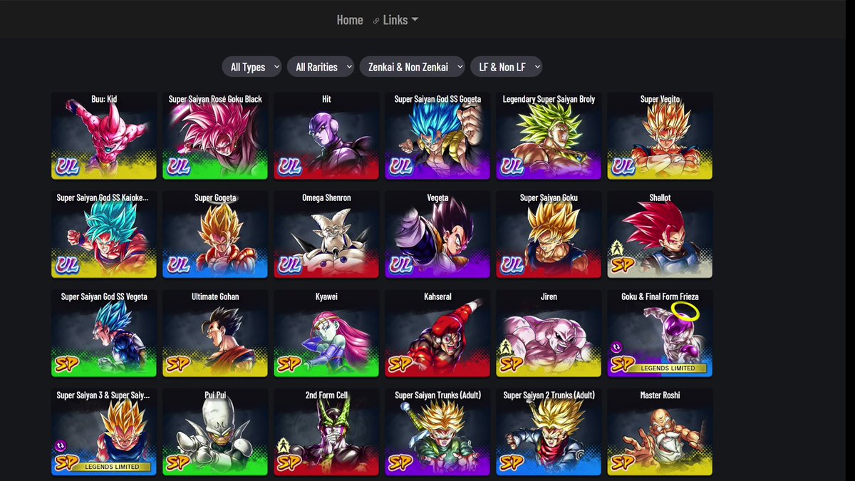 Dragon Ball Legends Database