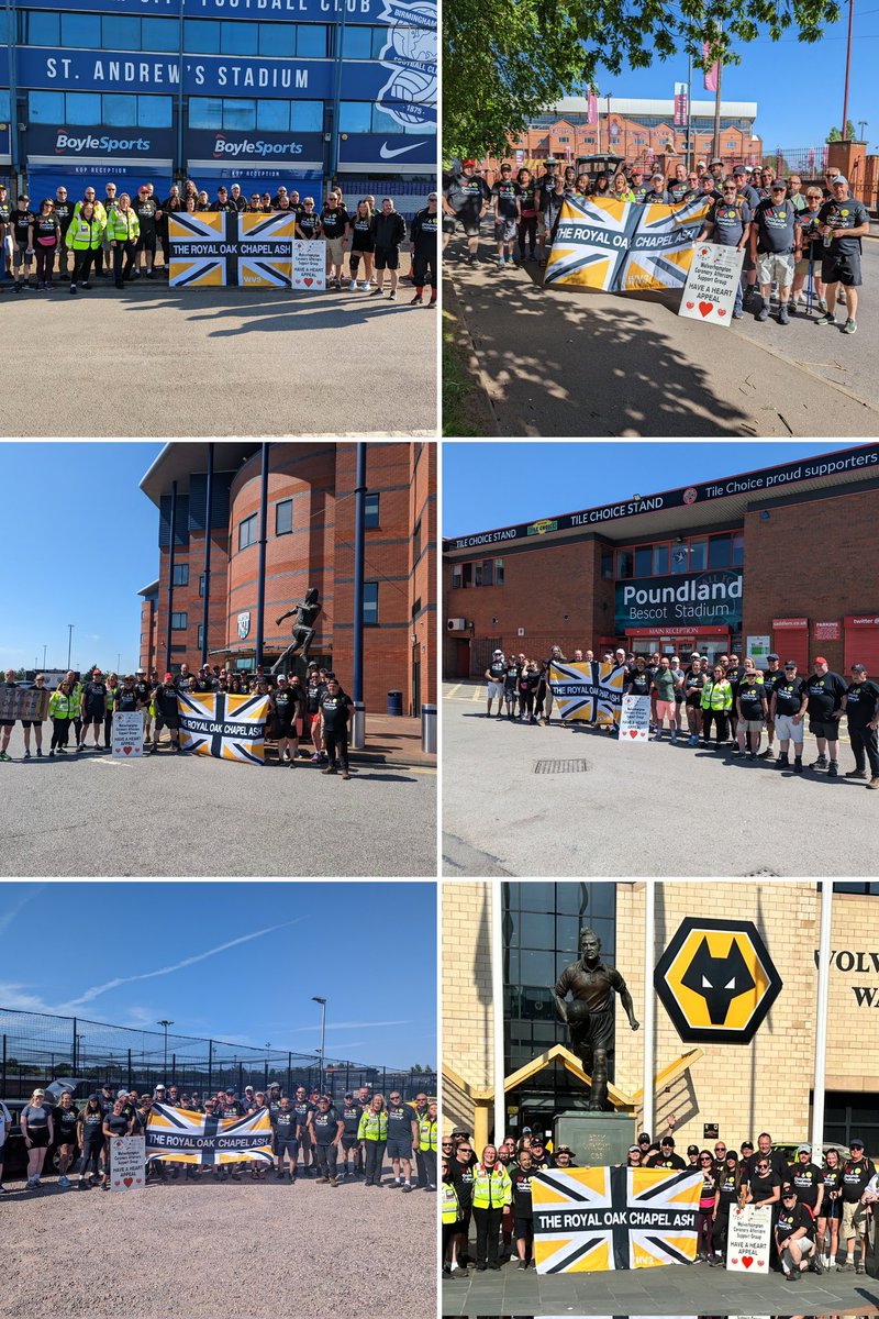 We started @BCFC then to @AVFCOfficial onto @WBA strolled to @WFCOfficial pushed onto @SportingKhalsa finished at @wolves all in aid of @MidFreewheelers and @HAHWolves 
The #sixgroundchallenge is complete. Raised nearly £4000 so far